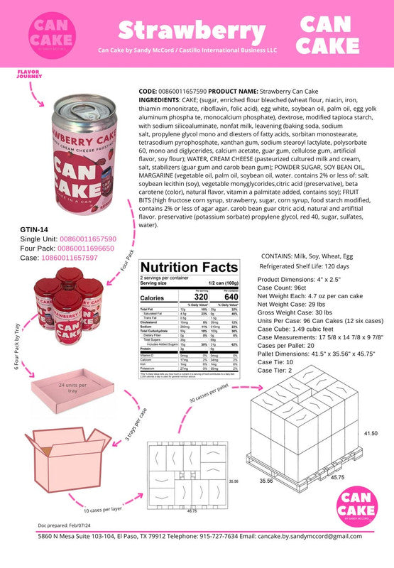 Strawberry CanCake 4 Pack