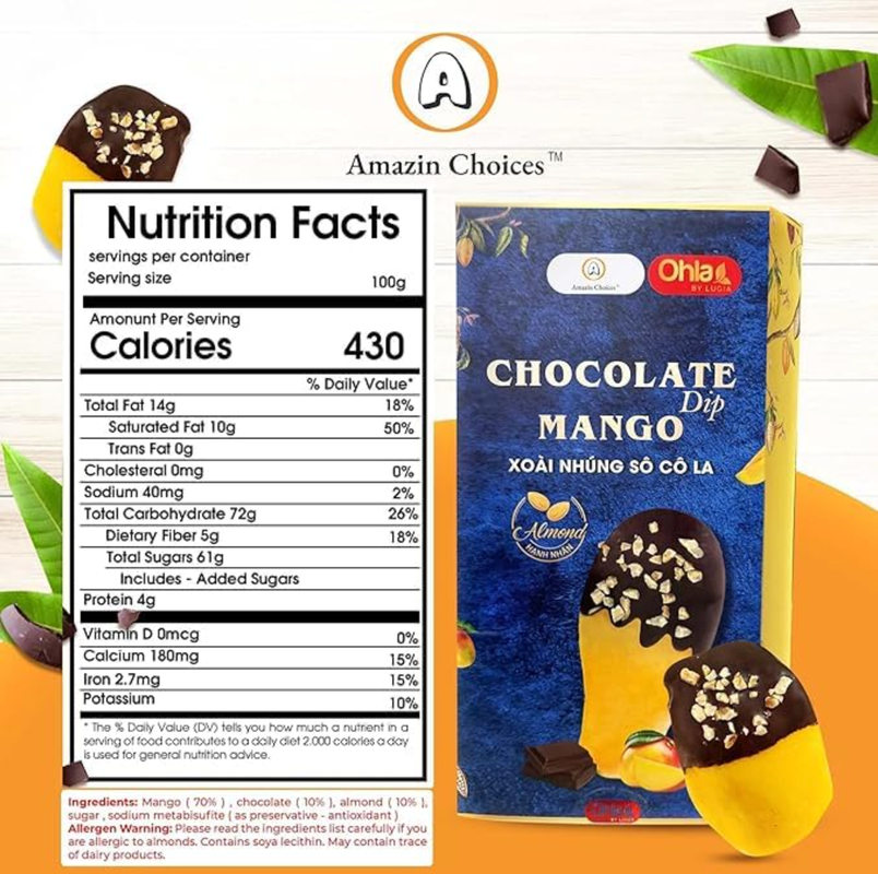 Chocolate dip mango 200g