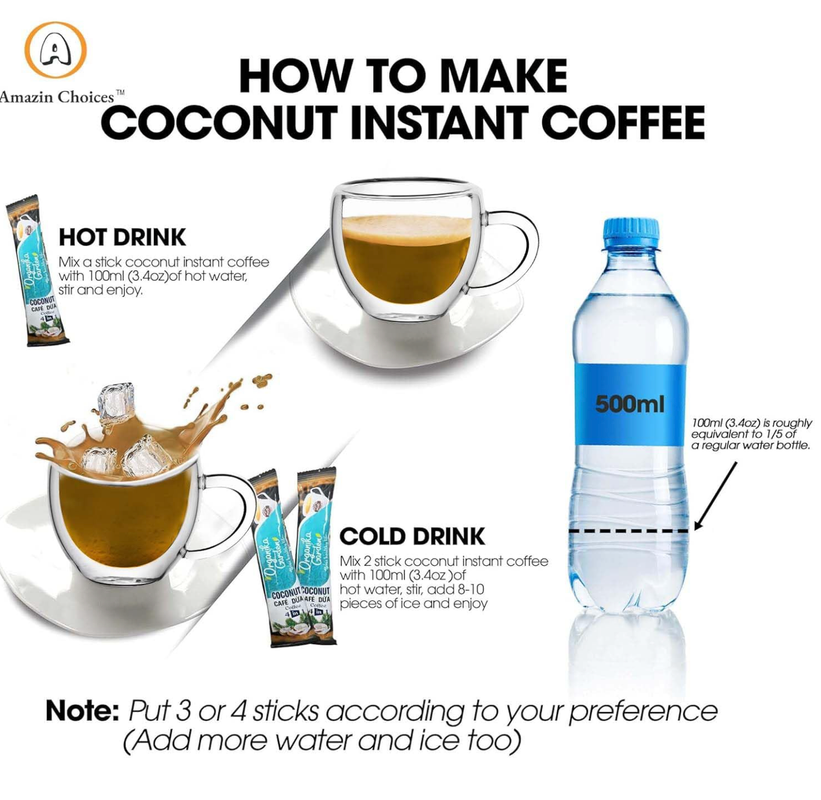 Coconut instant coffee